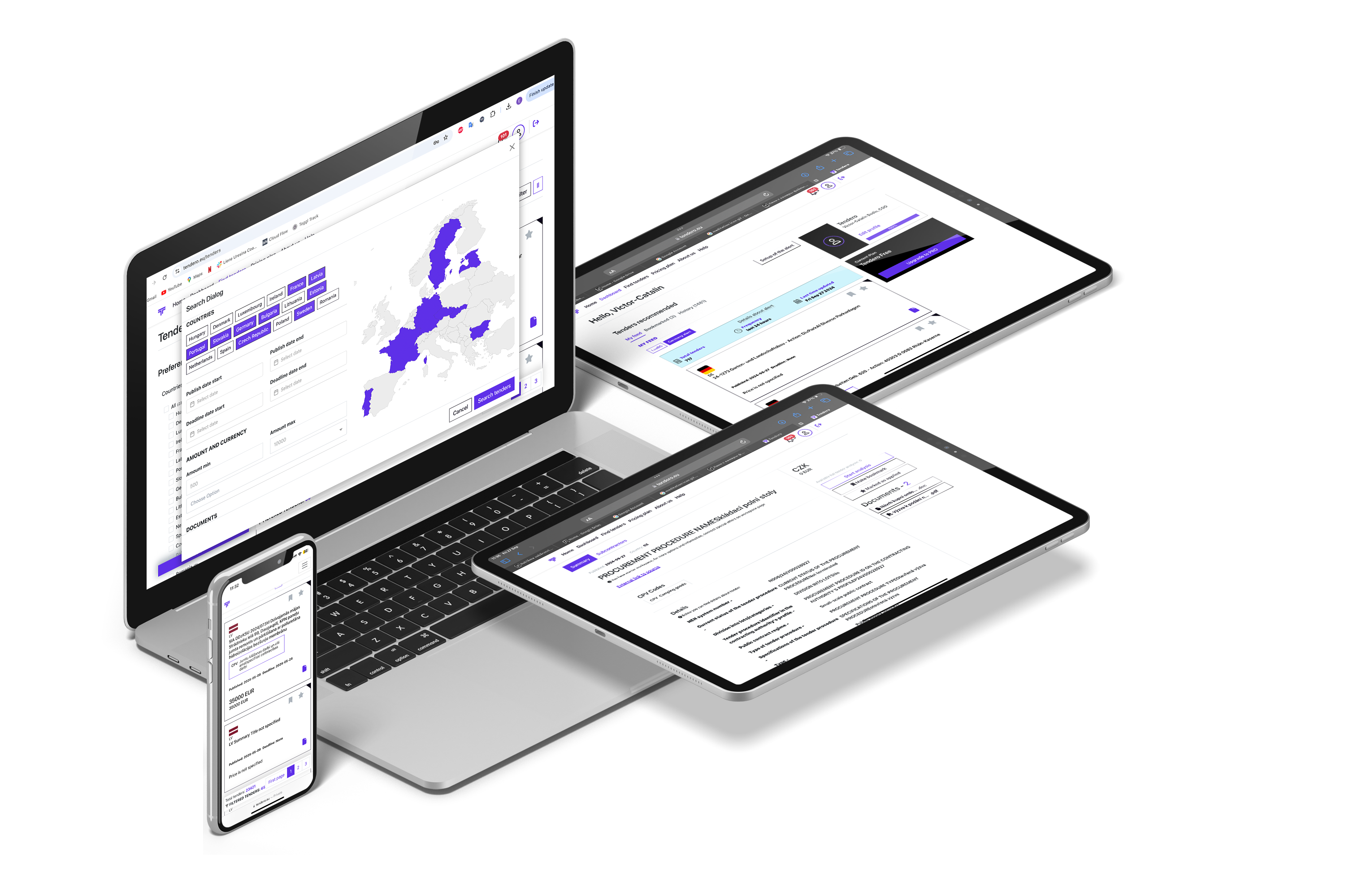 Tendero Multi-Device Experience - Mobile and Desktop Views